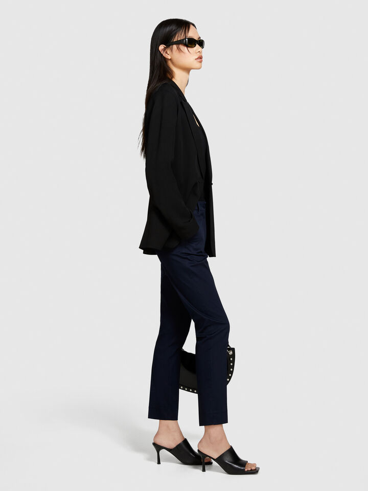 Regular fit chinos - women's chino trousers - Dark Blue | Sisley image number 2